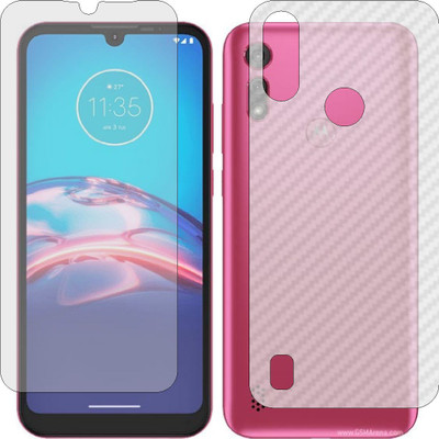 ZINGTEL Front and Back Screen Guard for MOTOROLA MOTO E6I (Front Matte Finish & Back 3d Carbon Fiber)(Pack of 2)