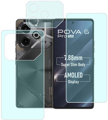 MOKPLZ Front and Back Screen Guard for TECNO POVA 6 PRO 5G(Pack of 3)