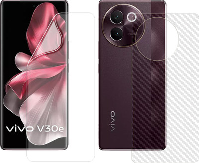 SOMTONE Front and Back Screen Guard for vivo V30e 5G (1 HYDROGEL SCREEN PROTECTOR WITH 1 CARBON FIBER SKIN)(Pack of 1)