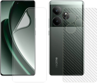 SOMTONE Front and Back Screen Guard for Realme GT 6 5G (1 HYDROGEL SCREEN PROTECTOR WITH 1 CARBON FIBER SKIN)(Pack of 2)
