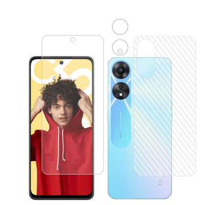 Ten To 11 Front and Back Screen Guard for Oppo A58, Oppo A58 [Back Carbon Fiber] [Rear Camera Lens Guard](Pack of 3)
