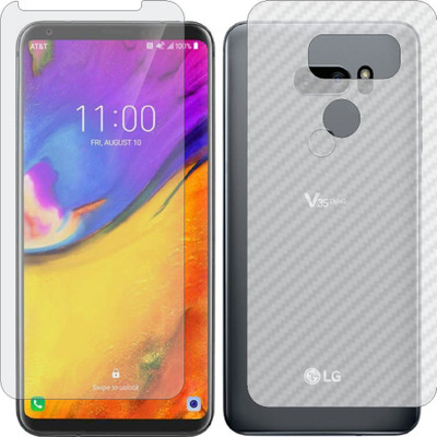 ZINGTEL Front and Back Screen Guard for LG V35 PLUS THINQ (Front Matte Finish & Back 3d Carbon Fiber)(Pack of 2)