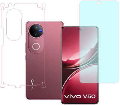KARTRAY Front and Back Screen Guard for Vivo V50 5G, Front Matte Back Clear(Pack of 2)
