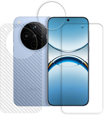 SOMTONE Front and Back Tempered Glass for Oppo Find X8 5G Tempered Glass Screen Protector | Anti-Scratch | Edge to Edge Full Coverage | 9H Hardness (1 FRONT SCREEN GUARD + 1 BACK CARBON FIBER SKIN + 1 CAMERA LENS PROTECTOR)(Pack of 1)
