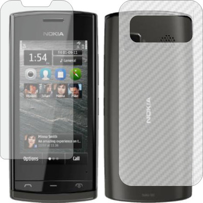 ZINGTEL Front and Back Screen Guard for NOKIA ASHA 500 (Front Matte Finish & Back 3d Carbon Fiber)(Pack of 2)