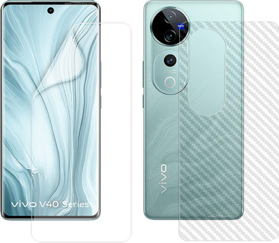 SOMTONE Front and Back Screen Guard for vivo V40 Pro 5G (1 HYDROGEL SCREEN PROTECTOR WITH 1 CARBON FIBER SKIN)(Pack of 1)