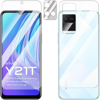 FCS Screen Guard for Vivo Y21T Front + Back + Camera (Glossy)(Pack of 3)