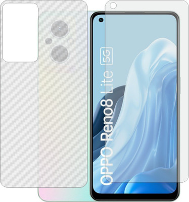 ZINGTEL Front and Back Screen Guard for OPPO RENO8 LITE 5G (Front Matte Finish & Back 3d Carbon Fiber)(Pack of 2)