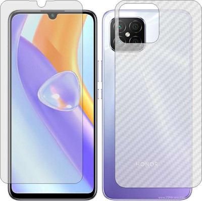 Mobling Front and Back Screen Guard for HUAWEI HONOR PLAY 5 5G (Front 9H Hardness Matte & Carbon Fiber Skin for Back)(Pack of 2)