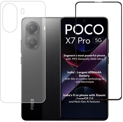 FINCH Front and Back Screen Guard for Poco X7 pro, Poco X7 pro 5G, Poco X7 pro(Pack of 2)