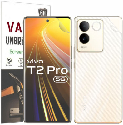 Vatsin Front and Back Screen Guard for ViVO T2 Pro 5G, ViVO T2 Pro 5G [Back Carbon Fiber](Pack of 2)