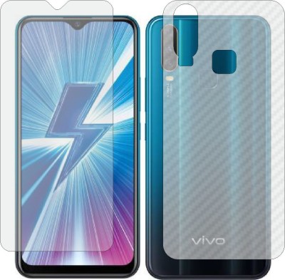 ZINGTEL Front and Back Screen Guard for VIVO 1902 Y17 (Front Matte Finish & Back 3d Carbon Fiber)(Pack of 2)