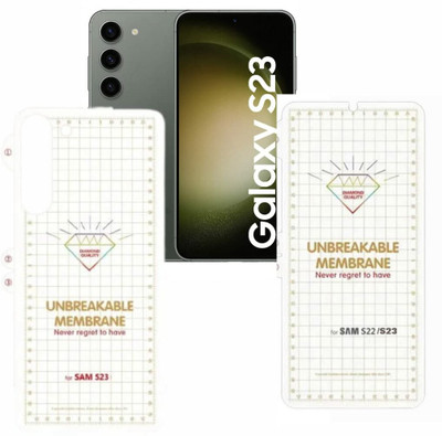 UNIKWORLD Front and Back Screen Guard for Samsung Galaxy S23,Samsung Galaxy S23 Front and Back Unbreakable Membrane [Fingerprint Unlock,Anti-Scratch] Front Back Screen Protector For Samsung Galaxy S23(Pack of 1)