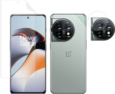 Vatsin Front and Back Screen Guard for OnePlus 11R 5G, OnePlus 11R 5G [Back Carbon Fiber] [Rear Camera Lens Guard](Pack of 3)