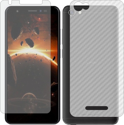 MOBART Front and Back Screen Guard for LAVA Z91E (Front Matte Finish & Back 3d Carbon Fiber)(Pack of 2)