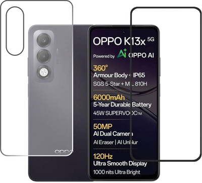 diamondvisions Front and Back Screen Guard for OPPO K13x 5G, OPPO K13x, :OPPOK13x, OPPO K13x 24G(Pack of 2)
