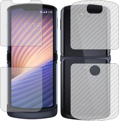 MOBART Front and Back Screen Guard for MOTOROLA MOTO RAZR 5G (Front Matte Finish & Back 3d Carbon Fiber)(Pack of 2)