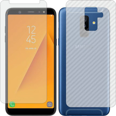 MOBART Front and Back Screen Guard for SAMSUNG A605G GALAXY A6 PLUS (Front Matte Finish & Back 3d Carbon Fiber)(Pack of 2)
