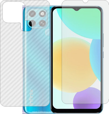MOBART Front and Back Screen Guard for INFINIX SMART6 X6511B (Front Matte Finish & Back 3d Carbon Fiber)(Pack of 2)