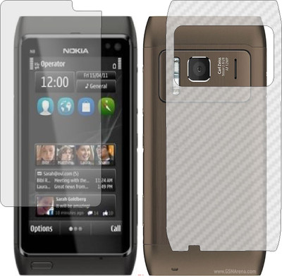 Mobling Front and Back Screen Guard for NOKIA N8 (Front 9H Hardness Matte & Carbon Fiber Skin for Back)(Pack of 2)