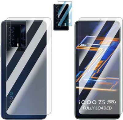 FCS Front and Back Screen Guard for Screen Protector Vivo, IQOO Z5, Front + Back + Camera, (Glossy)(Pack of 1)