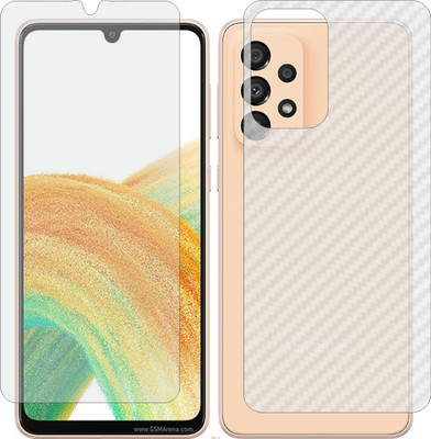 Mobling Front and Back Screen Guard for SAMSUNG GALAXY A33 5G (Front 9H Hardness Matte & Carbon Fiber Skin for Back)(Pack of 2)