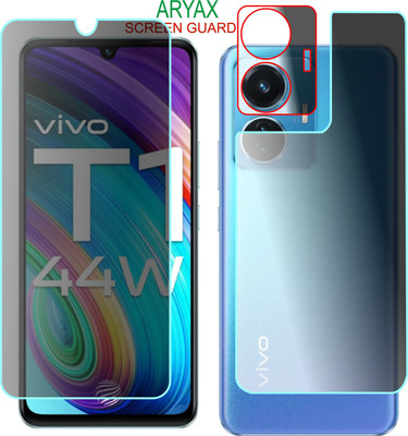 aryax Front and Back Screen Guard for Vivo T1 44W(Pack of 3)