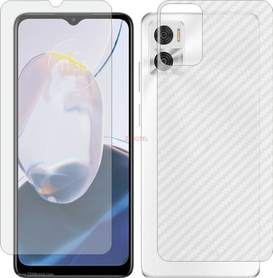 ZINGTEL Front and Back Screen Guard for MOTO E22i (Front Matte Finish & Back 3d Carbon Fiber)(Pack of 2)