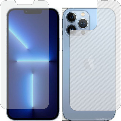 ZINGTEL Front and Back Screen Guard for APPLE IPHONE 13 PRO MAX (Front Matte Finish & Back 3d Carbon Fiber)(Pack of 2)