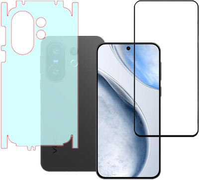 VAYUVAULT Front and Back Screen Guard for vivo X200 FE, Black Glass, Back Screen Guard Matte finish, Back Screen Guard With Side(Pack of 2)