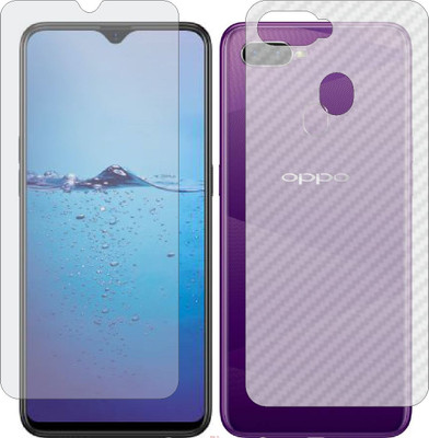 Mobling Front and Back Screen Guard for OPPO F9 (Front 9H Hardness Matte & Carbon Fiber Skin for Back)(Pack of 2)