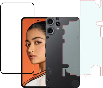 KARTRAY Front and Back Screen Guard for CMF by Nothing Phone 2 Pro 5G, Edge to Edge Tempered Glass, Back Screen Guard With Matte Finish(Pack of 2)