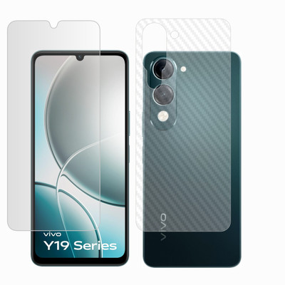 Vatsin Front and Back Screen Guard for ViVO Y19e, ViVO Y19e [Back Carbon Fiber](Pack of 2)