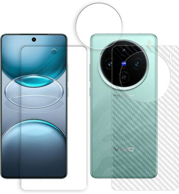 ARBAN Front and Back Screen Guard for 1-vivo X100s 5G (1 FRONT UNBREAKABLE TEMPERED WITH 1 BACK CARBON FIBER SKIN AND 1 CAMERA LENS PROTECTOR)(Pack of 1)