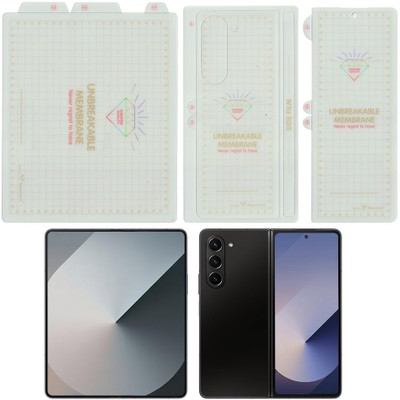 TouchTrove Front and Back Screen Guard for Samsung Galaxy Z Fold 7 5G Clear Protective Unbreakable Membrane TPU Screen Protector - 3 Parts(Pack of 3)