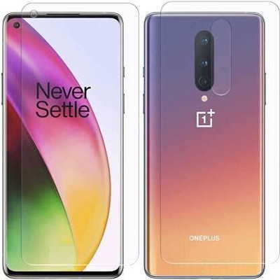 Evett Front and Back Screen Guard for OnePlus 8 Flexible Glossy Membrane HD Screen Clarity(Pack of 2)