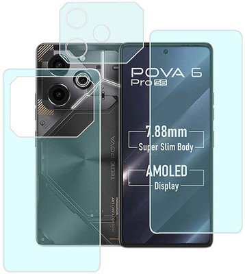 MOKPLZ Front and Back Screen Guard for TECNO POVA 6 PRO 5G(Pack of 3)