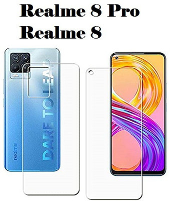 LIKEDESIGN Front and Back Screen Guard for Realme 8 Pro, Realme 8(Pack of 2)