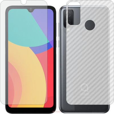 MOBART Front and Back Screen Guard for ALCATEL 1L 2021 (Front Matte Finish & Back 3d Carbon Fiber)(Pack of 2)