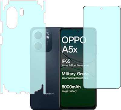 VAYUVAULT Front and Back Screen Guard for OPPO A5X 5G, Matte glass, Back Screen Guard Matte finish, Back Screen Guard With Side(Pack of 2)
