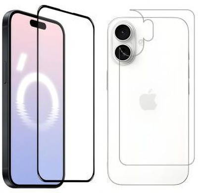 GLAMEECH Front and Back Screen Guard for Iphone 16, I Phone 16, New Iphone 16, Iphone16(Pack of 2)