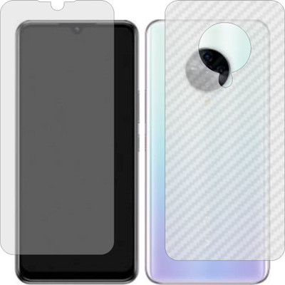 ZINGTEL Front and Back Screen Guard for VIVO G1 5G (Front Matte Finish & Back 3d Carbon Fiber)(Pack of 2)