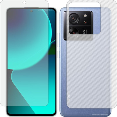 Mobling Front and Back Screen Guard for Xiaomi MI 13 T Pro (Front 9H Hardness Matte & Carbon Fiber Skin for Back)(Pack of 2)