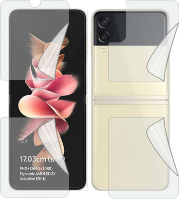 ZINGTEL Front and Back Tempered Glass for SAMSUNG Z FLIP3 (Edge To Edge TPU, Full Coverage)(Pack of 1)