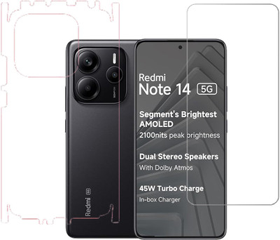 KARTRAY Front and Back Screen Guard for Redmi Note 14 5G(Pack of 2)