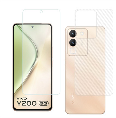 Ten To 11 Front and Back Screen Guard for ViVO Y200 5G, ViVO Y200 5G [Back Carbon Fiber](Pack of 2)