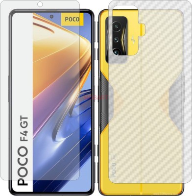 MOBART Front and Back Screen Guard for XIAOMI POCO F4 GT (Front Matte Finish & Back 3d Carbon Fiber)(Pack of 2)