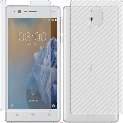 Mobling Front and Back Screen Guard for NOKIA 3 (Front 9H Hardness Matte & Carbon Fiber Skin for Back)(Pack of 2)