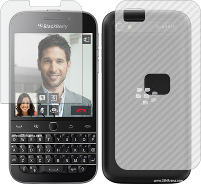 Mobling Front and Back Screen Guard for BLACKBERRY CLASSIC (Front 9H Hardness Matte & Carbon Fiber Skin for Back)(Pack of 2)