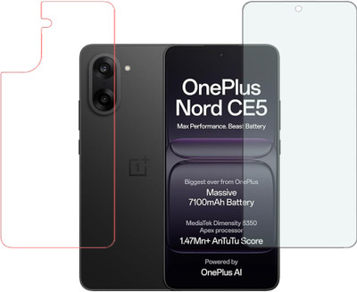 KARTRAY Front and Back Screen Guard for OnePlus Nord CE5 5G, Matte Tempered glass, Back Screen Guard With Glossy Finish(Pack of 2)